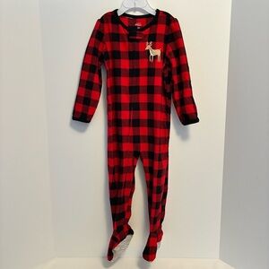 Carter's Simple Joys Toddler Fleece Footie PJs Red/ Black Buffalo Plaid Size 2T